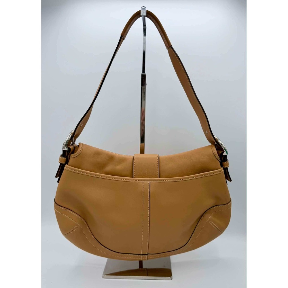 Coach Soho 9248 Tan Leather Buckle Shoulder Bag Vintage Camel Hobo Handbag - Picture 2 of 11